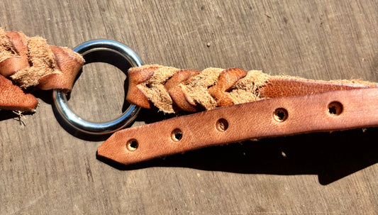 Braided Curb Strap - Hermann Oak Harness Leather